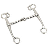 Horse Breaking Bit Stainless Steel 125mm Jointed Mouth Bit Equipment with Turn Cheek for Training