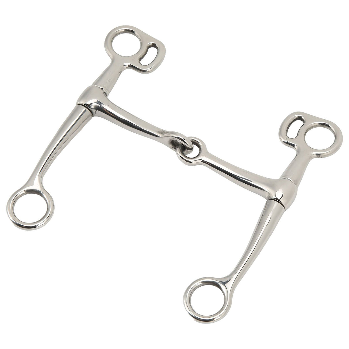 Horse Breaking Bit Stainless Steel 125mm Jointed Mouth Bit Equipment with Turn Cheek for Training