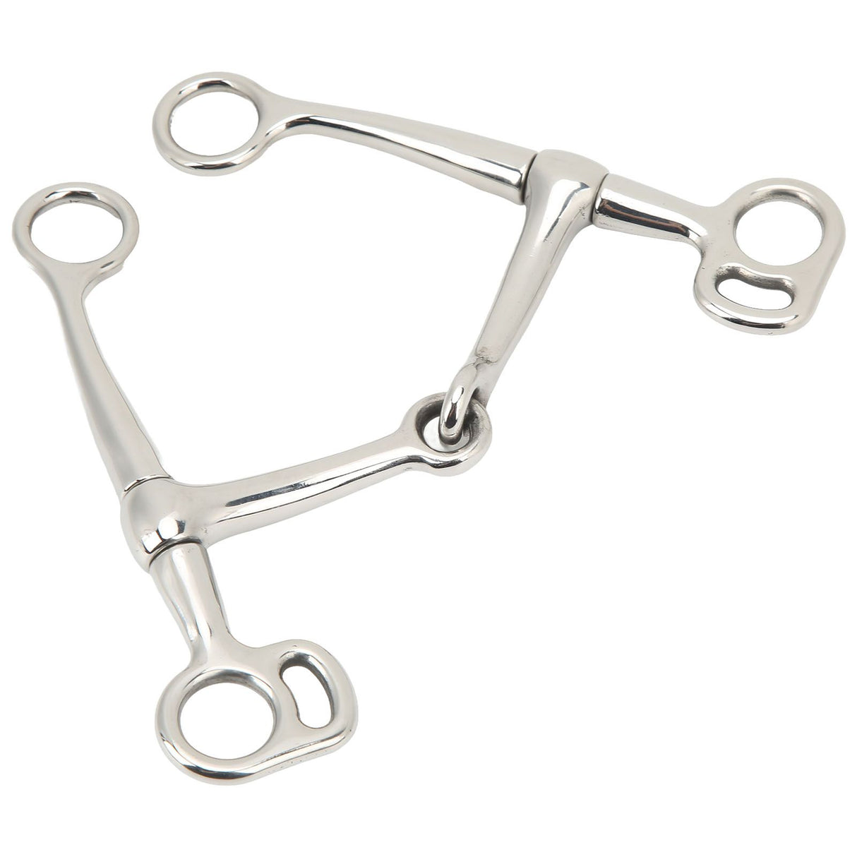 Horse Breaking Bit Stainless Steel 125mm Jointed Mouth Bit Equipment with Turn Cheek for Training