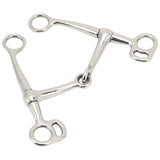 Horse Breaking Bit Stainless Steel 125mm Jointed Mouth Bit Equipment with Turn Cheek for Training - Rear View