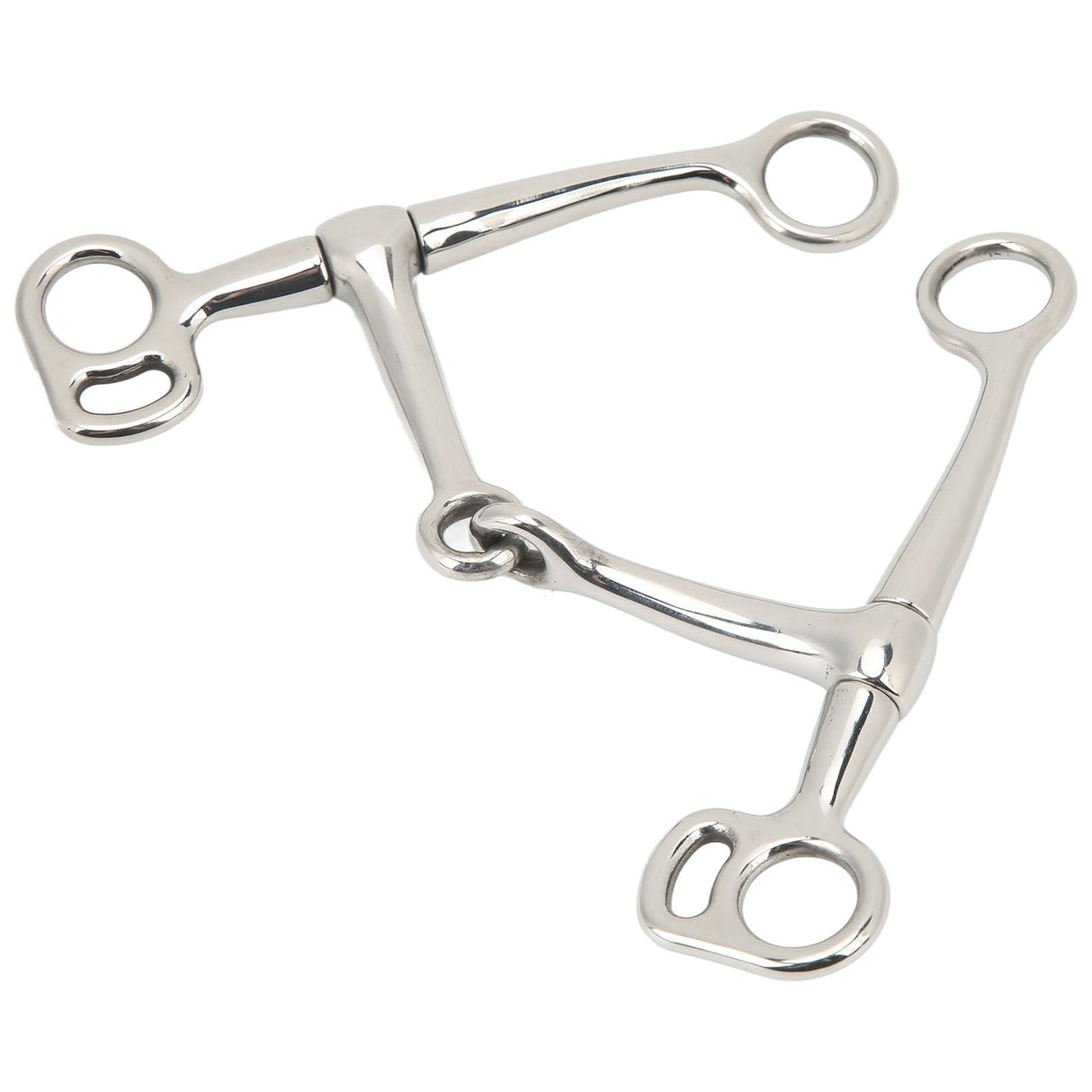 Horse Breaking Bit Stainless Steel 125mm Jointed Mouth Bit Equipment with Turn Cheek for Training