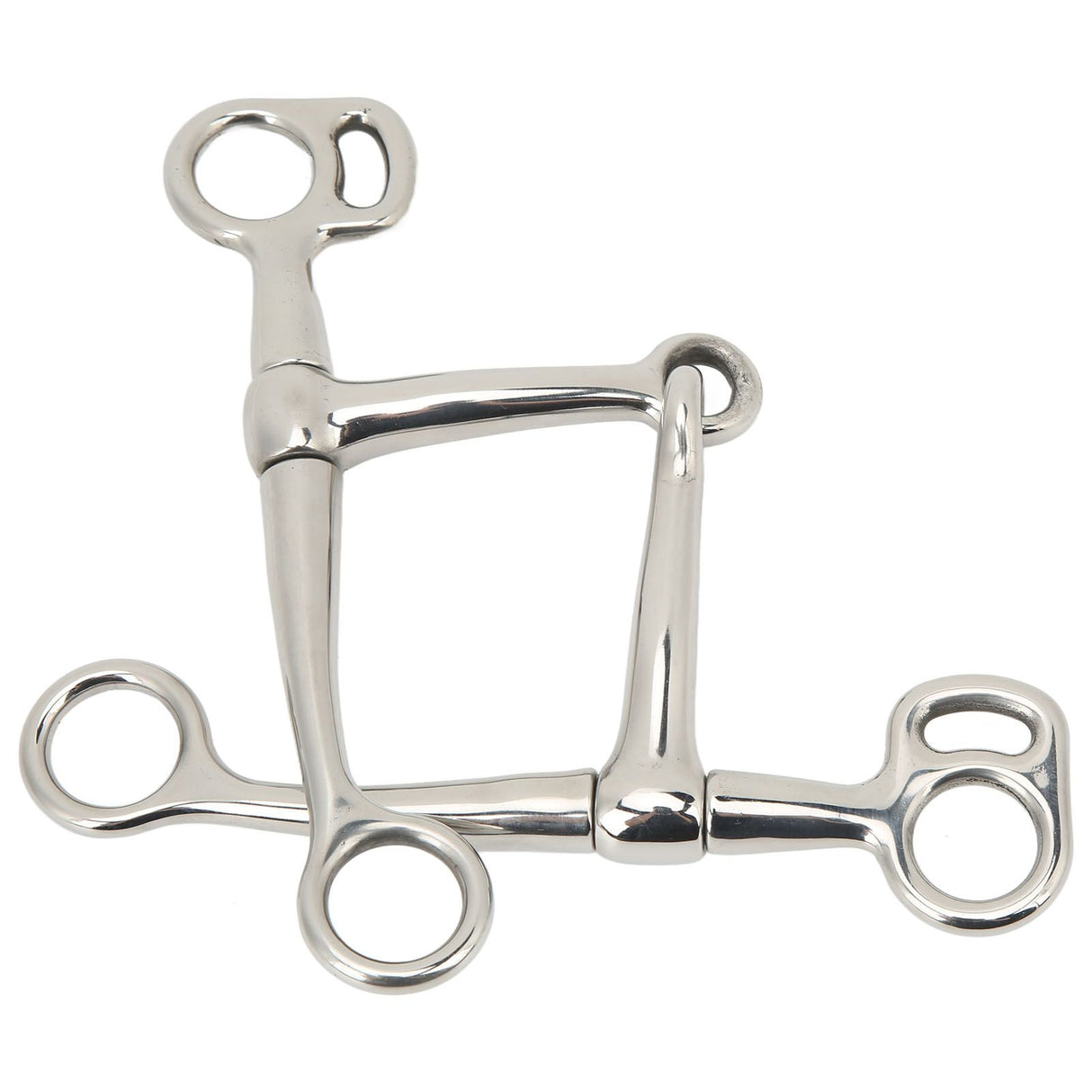 Horse Breaking Bit Stainless Steel 125mm Jointed Mouth Bit Equipment with Turn Cheek for Training