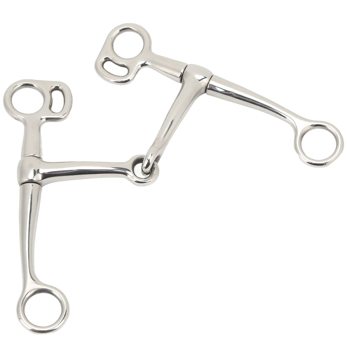 Horse Breaking Bit Stainless Steel 125mm Jointed Mouth Bit Equipment with Turn Cheek for Training