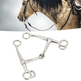 Horse Breaking Bit Stainless Steel 125mm Jointed Mouth Bit Equipment with Turn Cheek for Training
