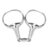 Horse Gag Ring Snaffle Bite Stainless Steel 125mm Loose Oval Link Mouthpiece Horse Training Equipment - 45-Degree Angle