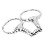 Horse Gag Ring Snaffle Bite Stainless Steel 125mm Loose Oval Link Mouthpiece Horse Training Equipment - Low Angle
