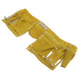 Leather Tool Belt Multiple Pockets Quick Release Buckle Wearproof Portable Leather Tool Belt Apron for Woodworking - Side View