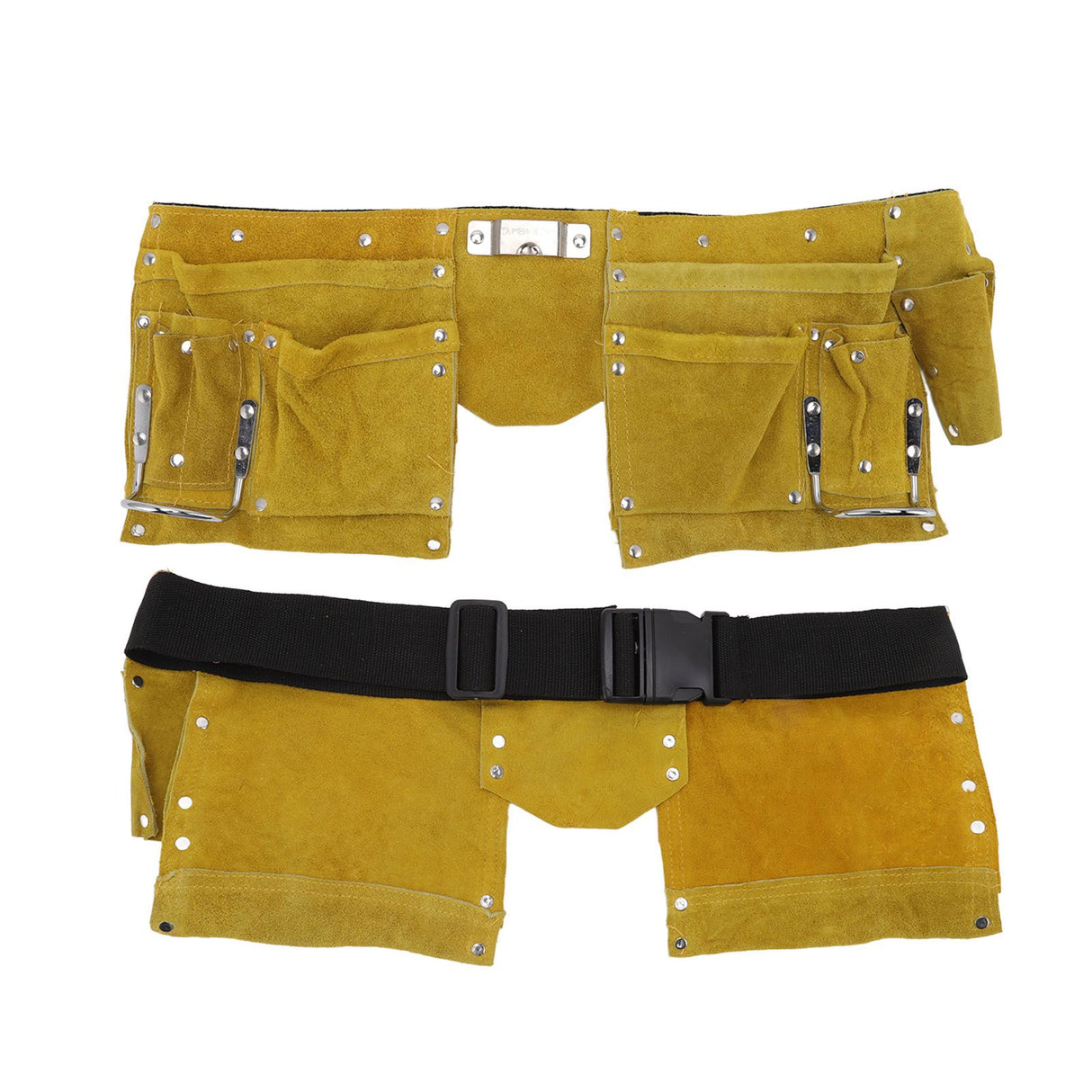 Leather Tool Belt Multiple Pockets Quick Release Buckle Wearproof Portable Leather Tool Belt Apron for Woodworking