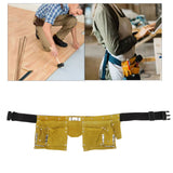 Leather Tool Belt Multiple Pockets Quick Release Buckle Wearproof Portable Leather Tool Belt Apron for Woodworking