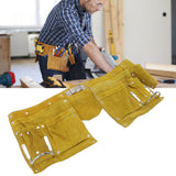 Leather Tool Belt Multiple Pockets Quick Release Buckle Wearproof Portable Leather Tool Belt Apron for Woodworking - Extra Image