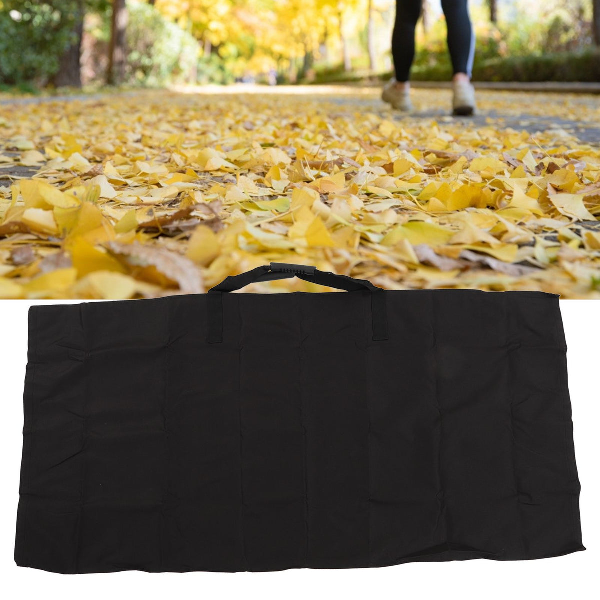 Gardening Leaf Bag 2 in 1 Garden Falling Leaves Mat Outdoor Garbage Leaf Storage Bag Black