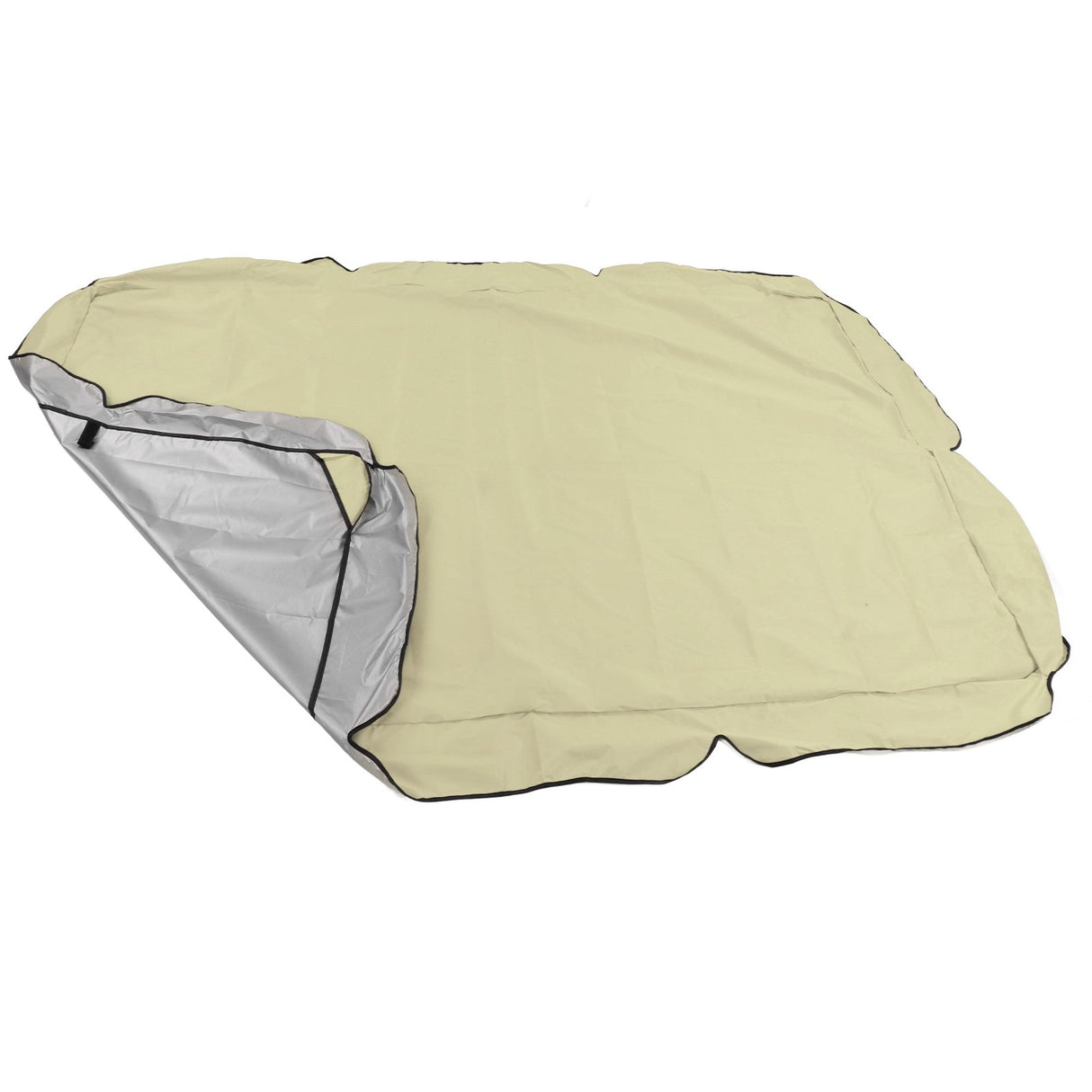 Outdoor Swing Canopy Silver Coated Oxford Cloth Waterproof Swing Chair Top Cover for Garden Sun Shade Accessory Beige