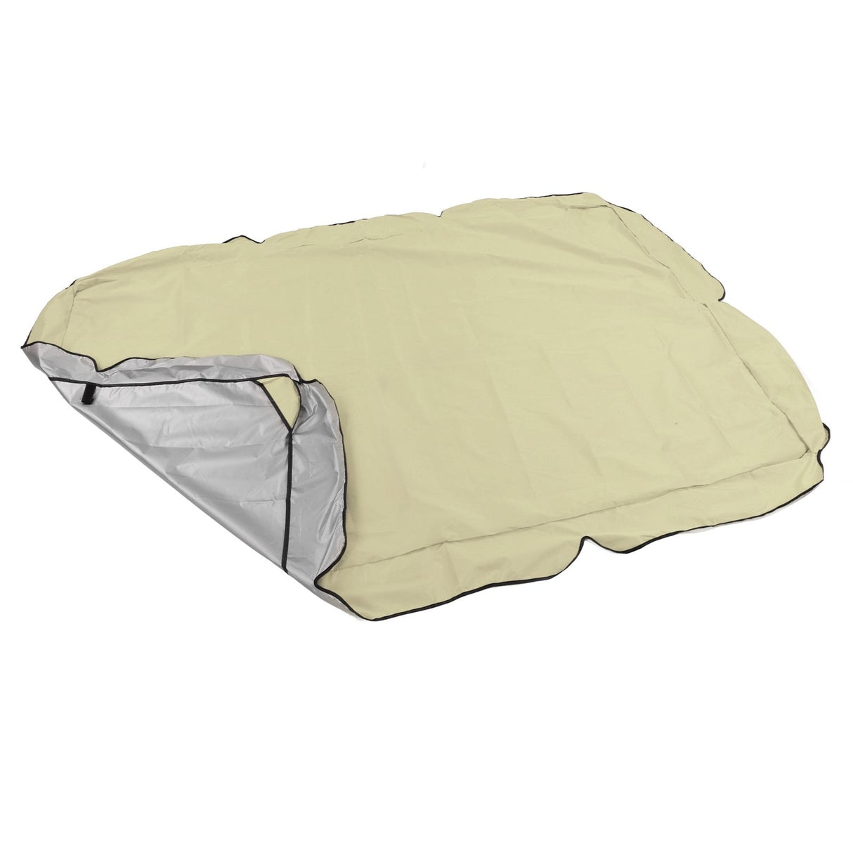 Outdoor Swing Canopy Silver Coated Oxford Cloth Waterproof Swing Chair Top Cover for Garden Sun Shade Accessory Beige