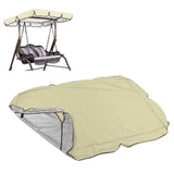 Outdoor Swing Canopy Silver Coated Oxford Cloth Waterproof Swing Chair Top Cover for Garden Sun Shade Accessory Beige