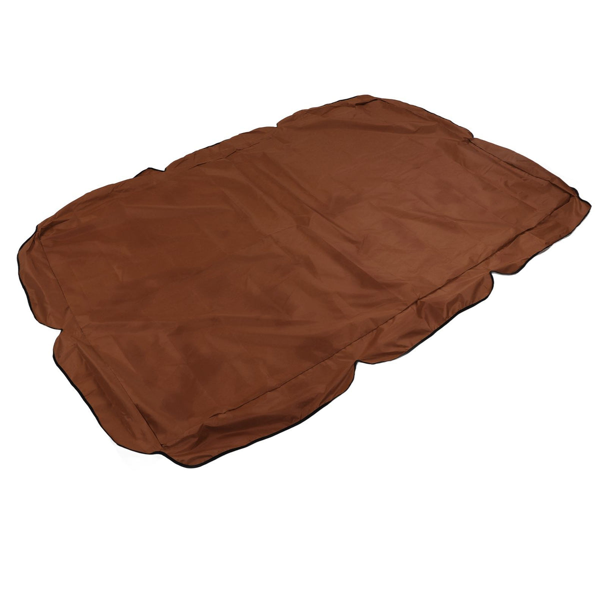 Outdoor Swing Canopy Silver Coated Oxford Cloth Waterproof Swing Chair Top Cover for Garden Sun Shade Accessory Brown