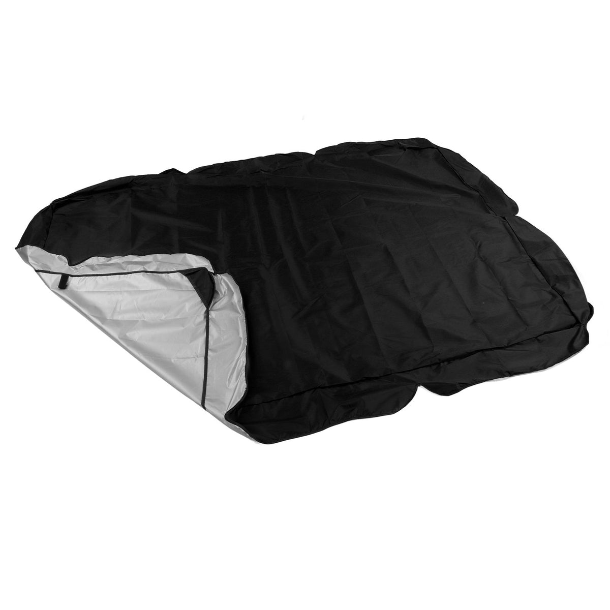 Outdoor Swing Canopy Silver Coated Oxford Cloth Waterproof Swing Chair Top Cover for Garden Sun Shade Accessory Black