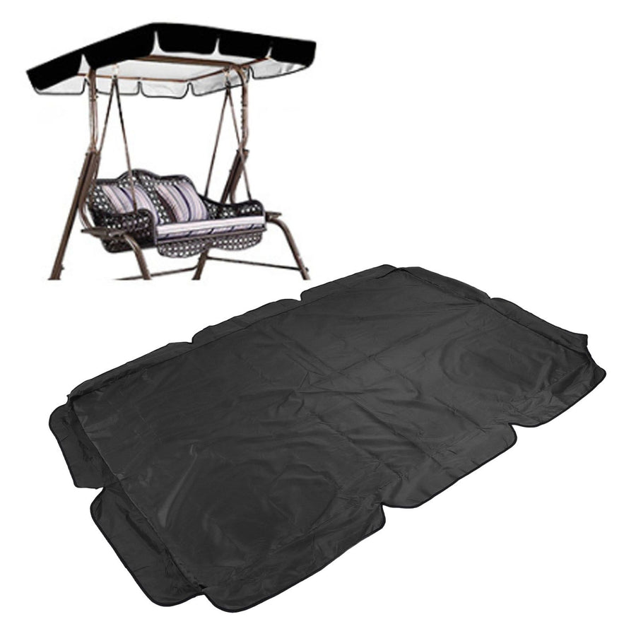 Outdoor Swing Canopy Waterproof Porch Top Cover Replacement UV Proof for Patio Yard Chair Black