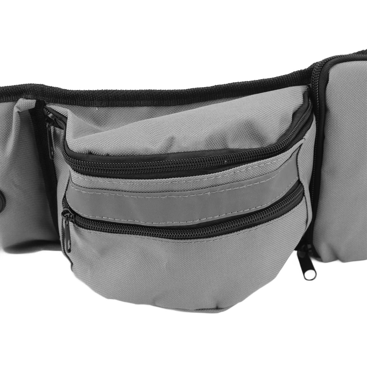 Pet Training Waist Pouch Bag Polyester Multiple Pockets Removable Snack Bag for Outdoor Grey