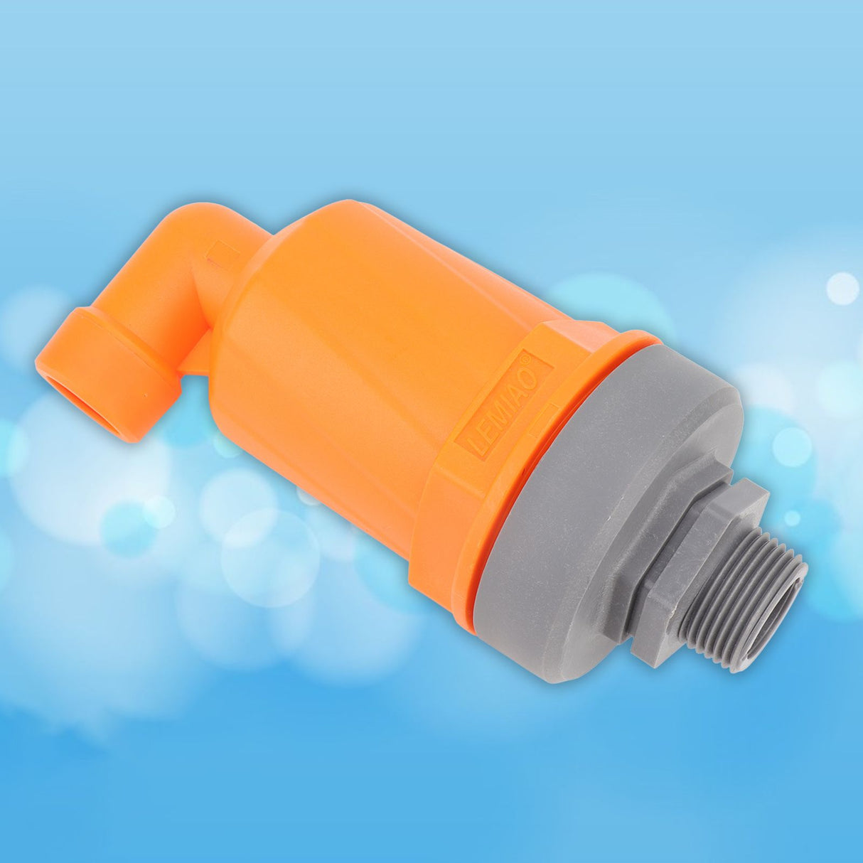 Orange Automatic Air Vent Valve High Hardness Great Flowing Rate PP Exhaust Vent Valve Top G1/2 Bottom G1 Compound Type 6632B PP