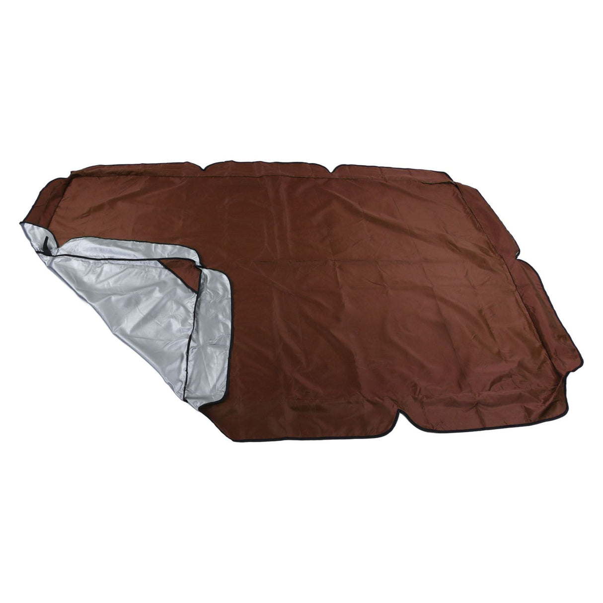 Swing Canopy Replacement Silver Coated Oxford Cloth Waterproof Swing Chair Canopy Cover for Outdoor Garden Balcony Brown