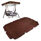 Swing Canopy Replacement Silver Coated Oxford Cloth Waterproof Swing Chair Canopy Cover for Outdoor Garden Balcony Brown - Extra Image