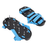 Lawn Aerator Shoes Garden Scarifier Shoes Soil Aeration Spike Shoes for Patio Yard Grassland Blue - Top-Down View