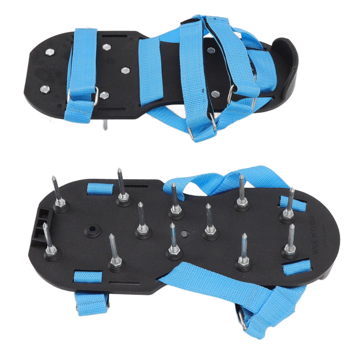 Lawn Aerator Shoes Garden Scarifier Shoes Soil Aeration Spike Shoes for Patio Yard Grassland Blue