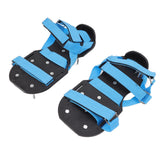 Lawn Aerator Shoes Garden Scarifier Shoes Soil Aeration Spike Shoes for Patio Yard Grassland Blue - Close-Up Angle