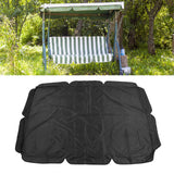 Outdoor Swing Canopy Garden Courtyard Waterproof Rocking Chair Dust Top Cover 210D Silver Coated Oxford Cloth Balcony Swing Canopy Black - Extra Image