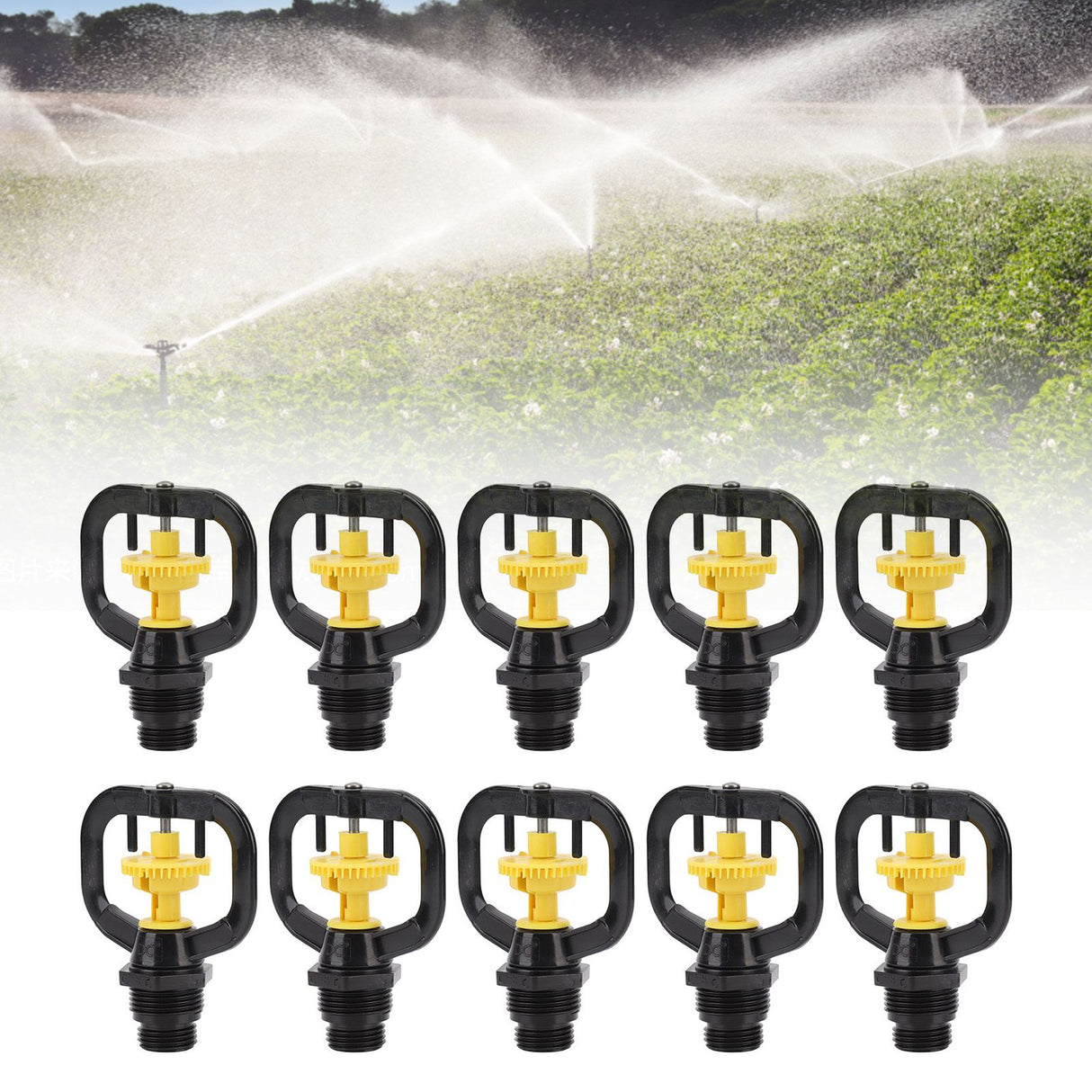 10PCS Refraction Micro Nozzle Butterfly Rotating Sprinkler Garden Irrigation Rotating Misting Nozzle G1/2 G3/4 Male Thread