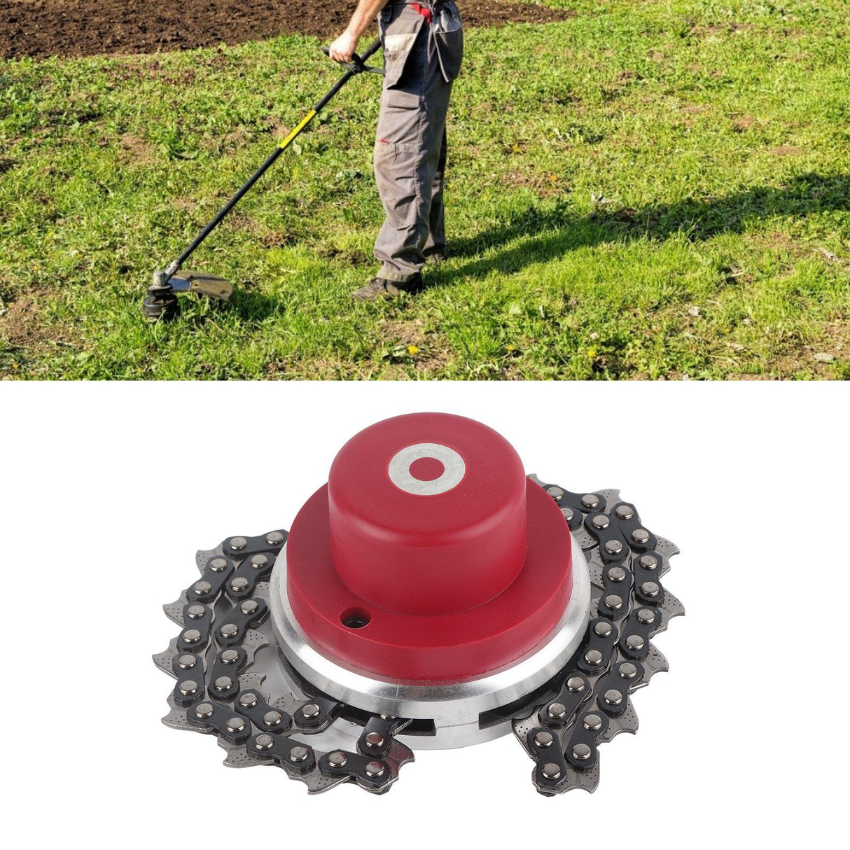 Weeder Chain Head Trimmer Chain Head Replacement Garden Lawn Mower Accessories Red Double Gaskets 65Mn