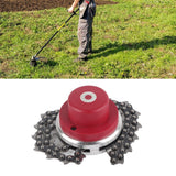 Weeder Chain Head Trimmer Chain Head Replacement Garden Lawn Mower Accessories Red Double Gaskets 65Mn - 45-Degree Angle