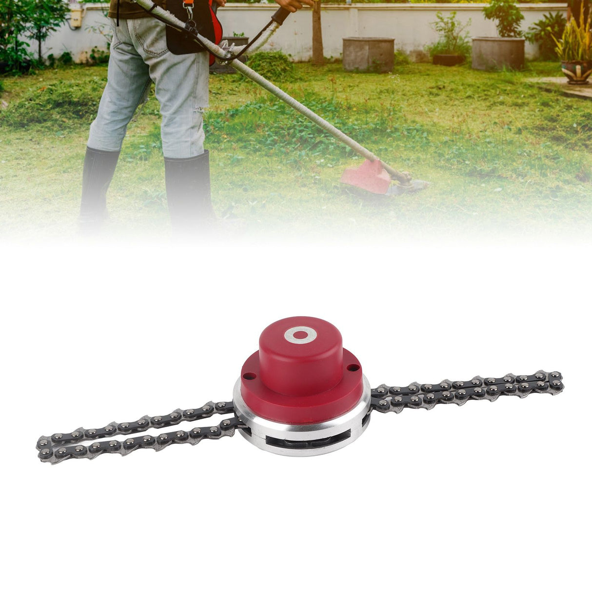 Weeder Chain Head Trimmer Chain Head Replacement Garden Lawn Mower Accessories Red Double Gaskets 65Mn