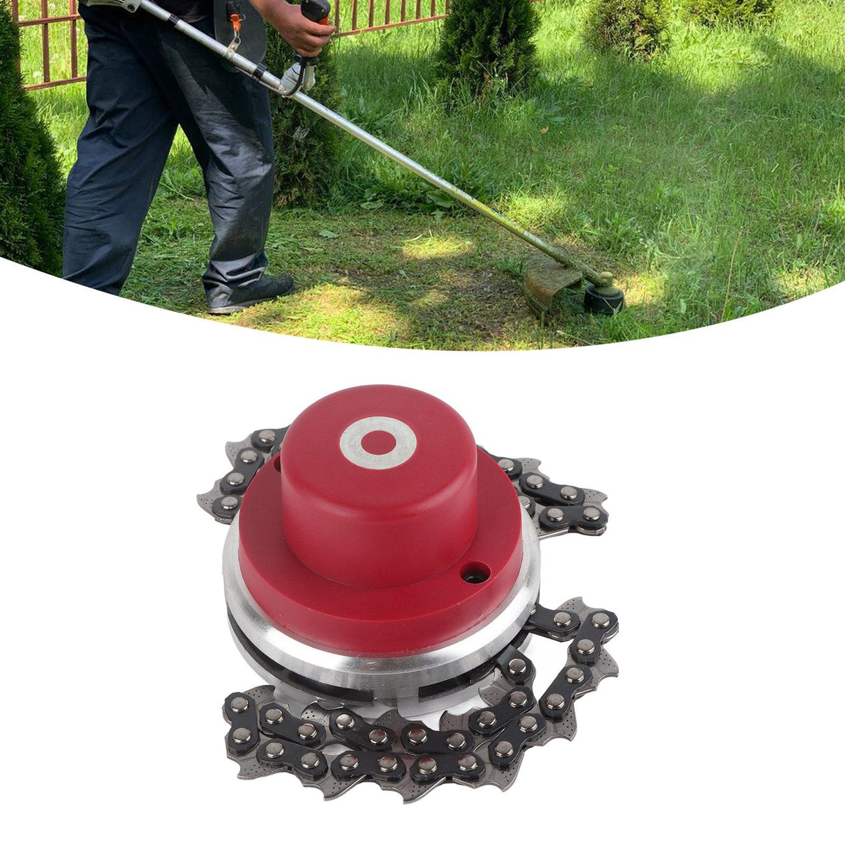 Weeder Chain Head Trimmer Chain Head Replacement Garden Lawn Mower Accessories Red Double Gaskets 65Mn