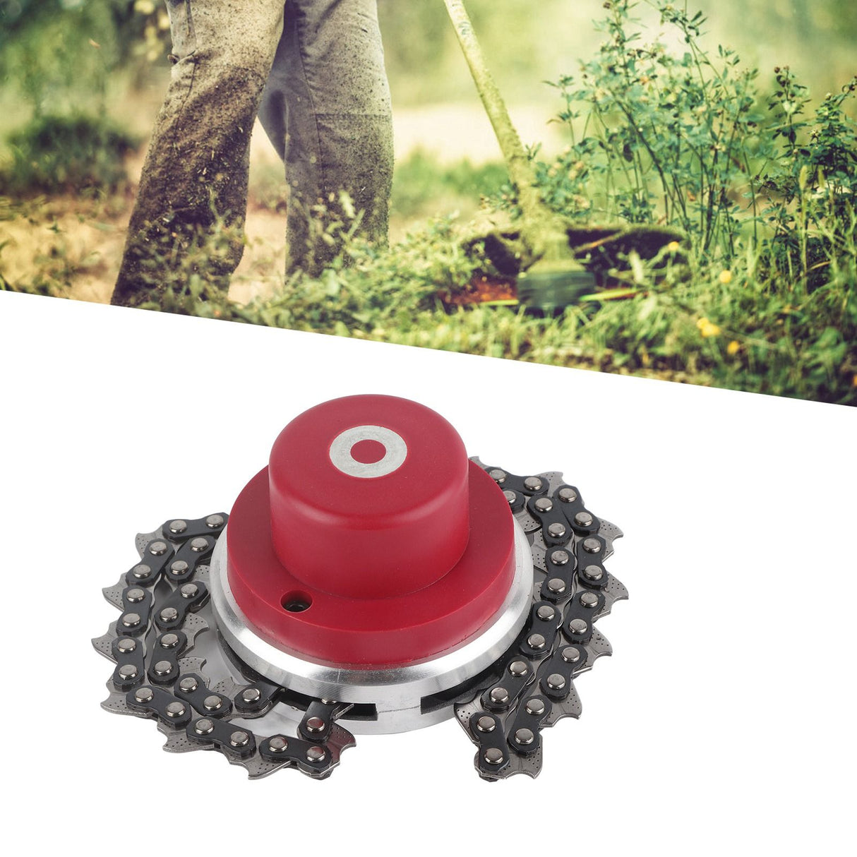 Weeder Chain Head Trimmer Chain Head Replacement Garden Lawn Mower Accessories Red Double Gaskets 65Mn