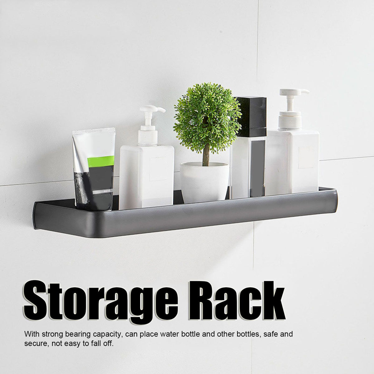 30cm Bathroom Shelf Space Aluminum Wall Mounted Hollow Storage Rack Basket Organizer(SingleLayer )