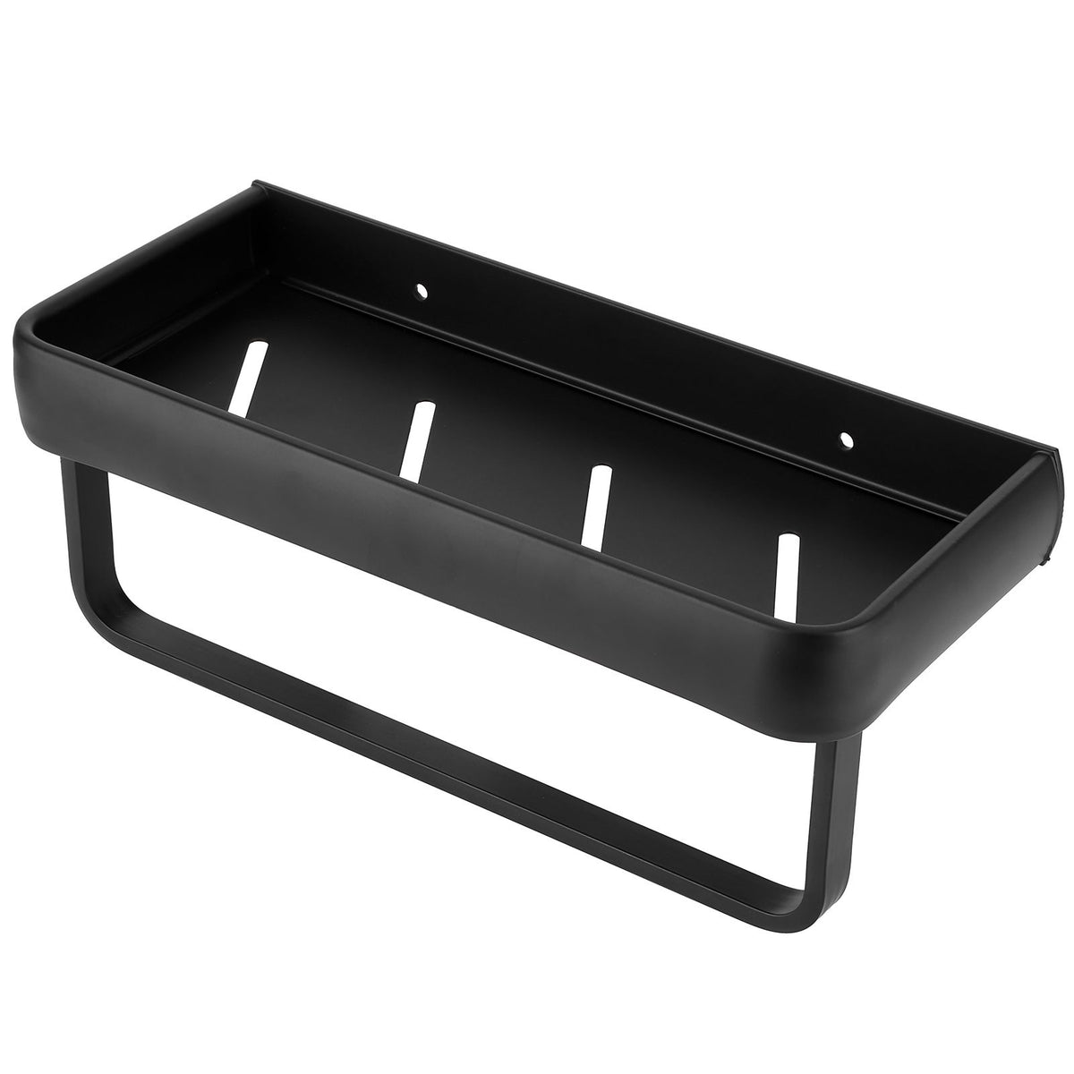 30cm Bathroom Shelf Space Aluminum Wall Mounted Hollow Storage Rack Basket Organizer(SingleLayer with Rod )