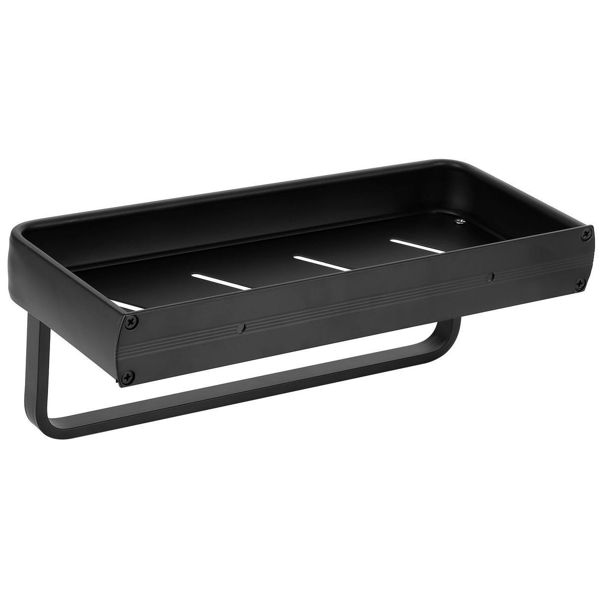 30cm Bathroom Shelf Space Aluminum Wall Mounted Hollow Storage Rack Basket Organizer(SingleLayer with Rod )