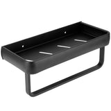 30cm Bathroom Shelf Space Aluminum Wall Mounted Hollow Storage Rack Basket Organizer(SingleLayer with Rod ) - Close-Up Angle