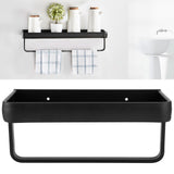 30cm Bathroom Shelf Space Aluminum Wall Mounted Hollow Storage Rack Basket Organizer(SingleLayer with Rod )