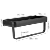 30cm Bathroom Shelf Space Aluminum Wall Mounted Hollow Storage Rack Basket Organizer(SingleLayer with Rod )