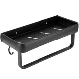 30cm Bathroom Shelf Space Aluminum Wall Mounted Hollow Storage Rack Basket Organizer(SingleLayer with Rod and 5 Hooks )