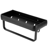 30cm Bathroom Shelf Space Aluminum Wall Mounted Hollow Storage Rack Basket Organizer(SingleLayer with Rod and 5 Hooks ) - 45-Degree Angle