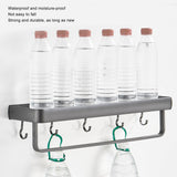 50cm Multifunctional Wall Mounted Kitchen Shelving Bathroom Storage Rack Bottle Holder(SingleLayer with Bar )