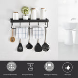 50cm Multifunctional Wall Mounted Kitchen Shelving Bathroom Storage Rack Bottle Holder(SingleLayer with Bar ) - Extra Image