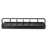 50cm Multifunctional Wall Mounted Kitchen Shelving Bathroom Storage Rack Bottle Holder(SingleLayer with Bar and 5 Hook )