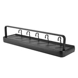 50cm Multifunctional Wall Mounted Kitchen Shelving Bathroom Storage Rack Bottle Holder(SingleLayer with Bar and 5 Hook ) - Low Angle