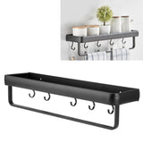 50cm Multifunctional Wall Mounted Kitchen Shelving Bathroom Storage Rack Bottle Holder(SingleLayer with Bar and 5 Hook ) - Extra Image