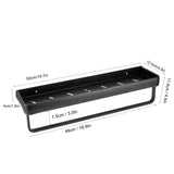 50cm Multifunctional Wall Mounted Kitchen Shelving Bathroom Storage Rack Bottle Holder(SingleLayer with Bar and 5 Hook )