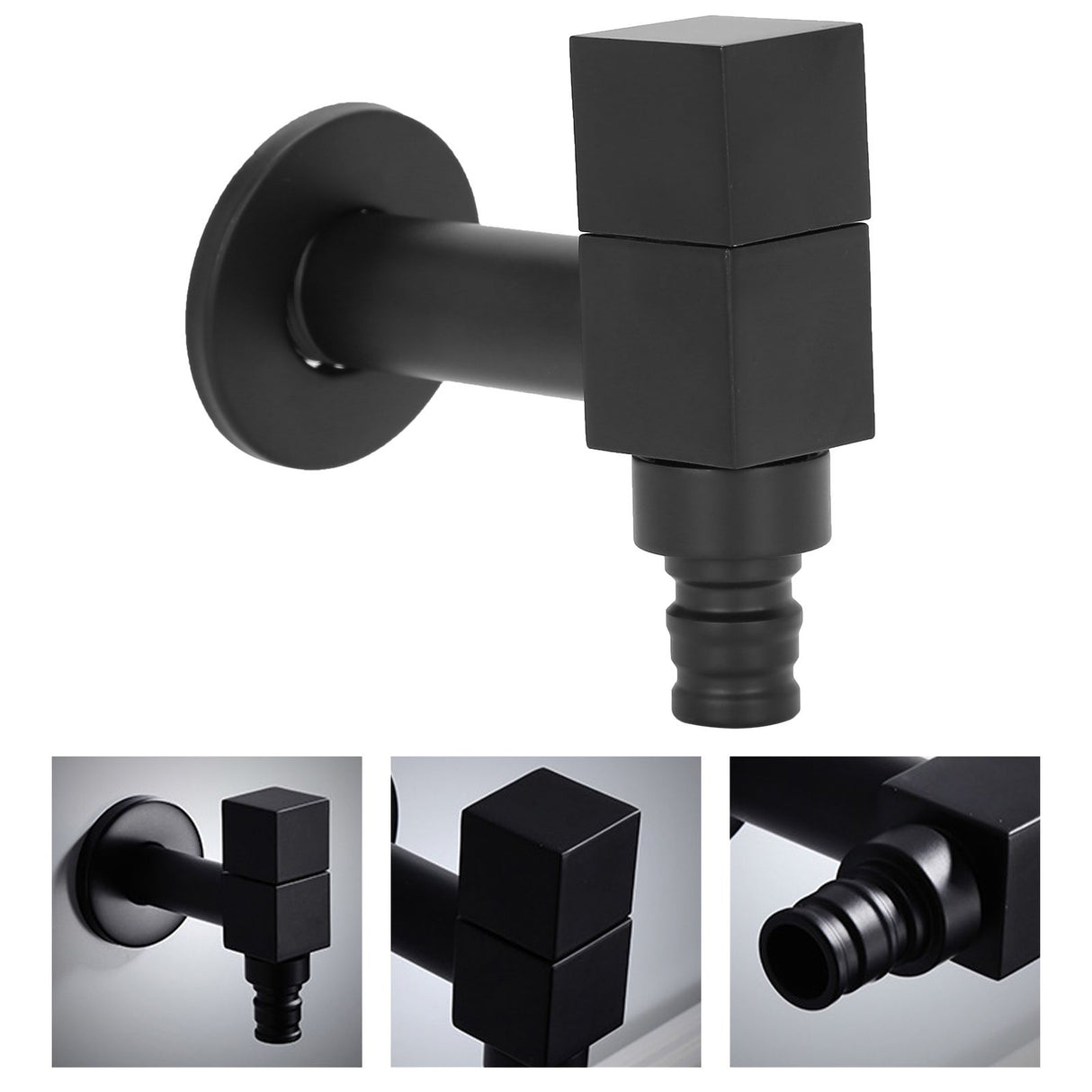 G1/2 Square Water Faucet Full Copper Single Cold Faucet Washing Machine Tap Hardware Fitttings